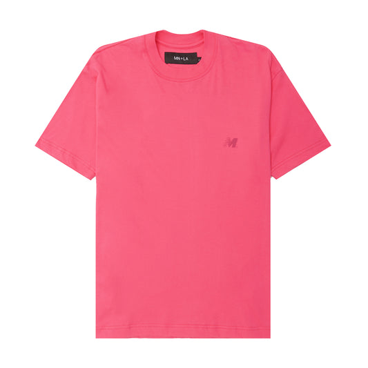 "OUTDOOR EXPLORATION" MULTI LOGO TEE IN STATIC PINK