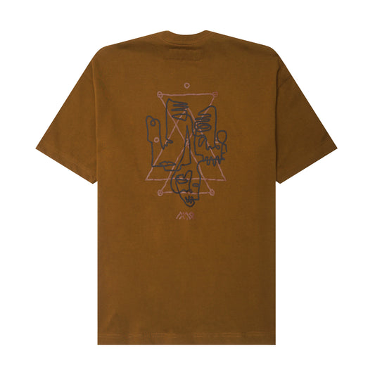 "VISAGES" ULTRA HEAVY TEE IN RUST