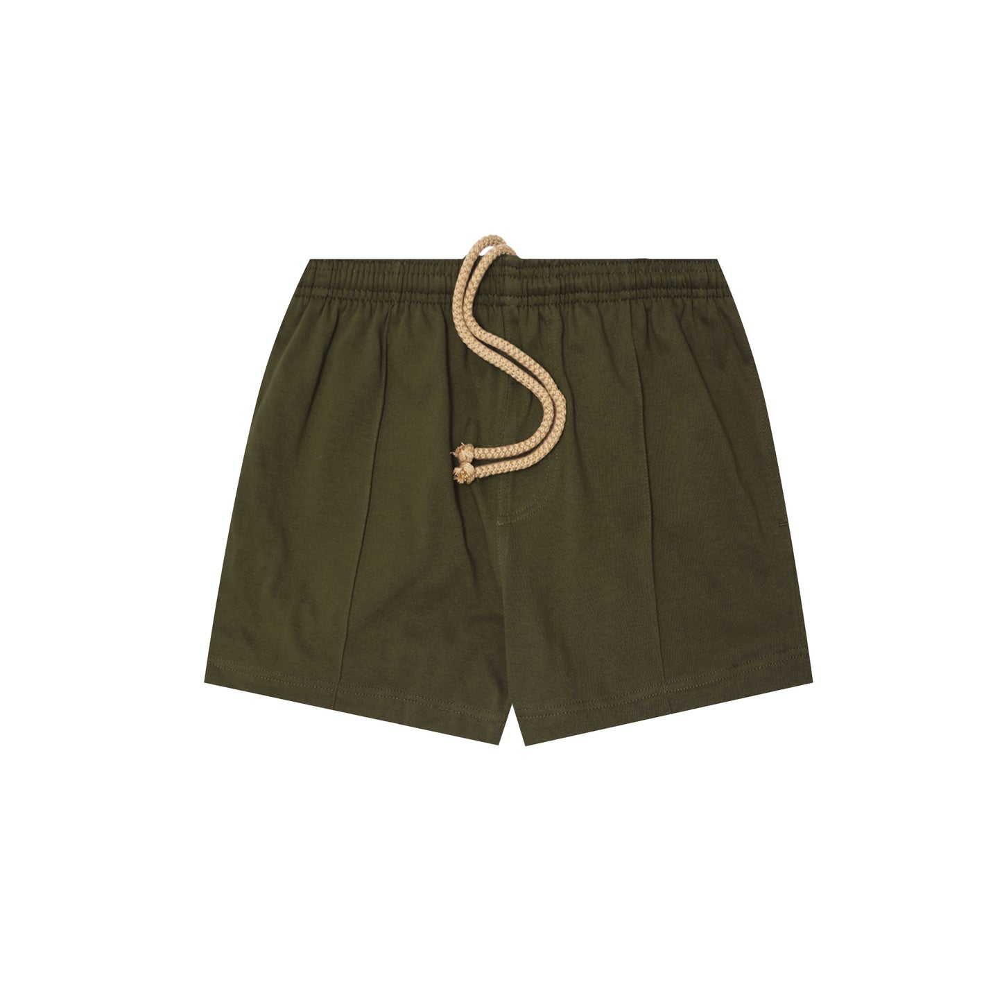 PLEATED HOUSE SHORTS IN DARK MOSS