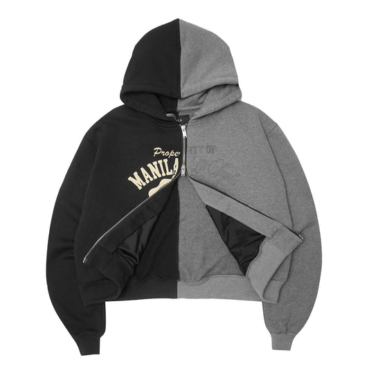 MN+LA™ SPLIT HOODIE IN ANTHRACITE/HEATHER GREY