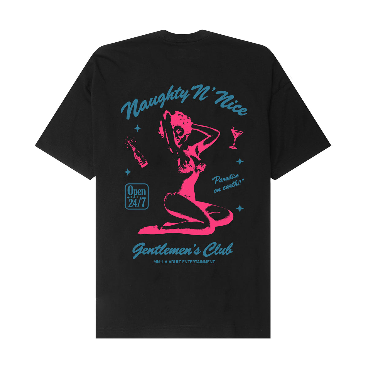 NAUGHTY N' NICE "PARADISE" TEE IN ANTHRACITE