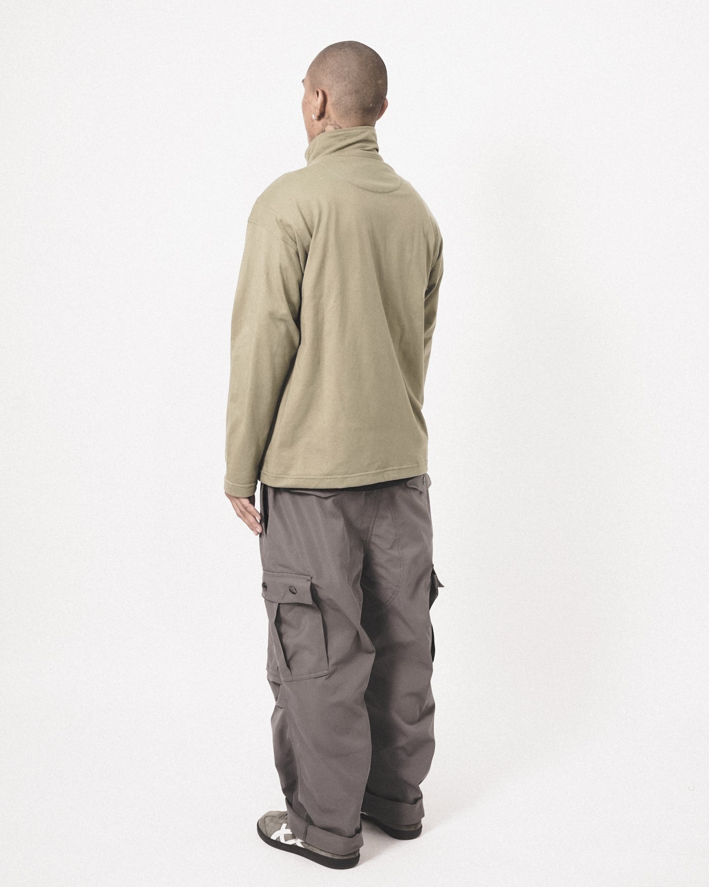 QUARTER ZIP L/S TEE IN OLIVE