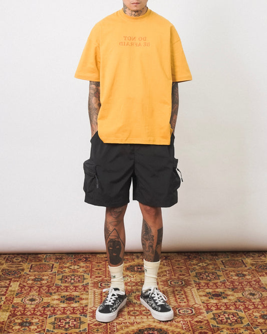 "DO NOT BE AFRAID" TEE IN MUSTARD
