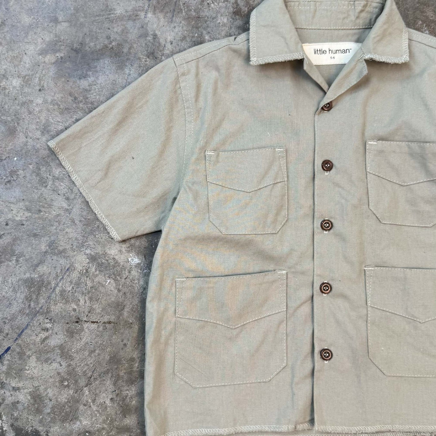 LITTLE HUMAN™ 4 POCKET CUBAN SHIRT IN TAN