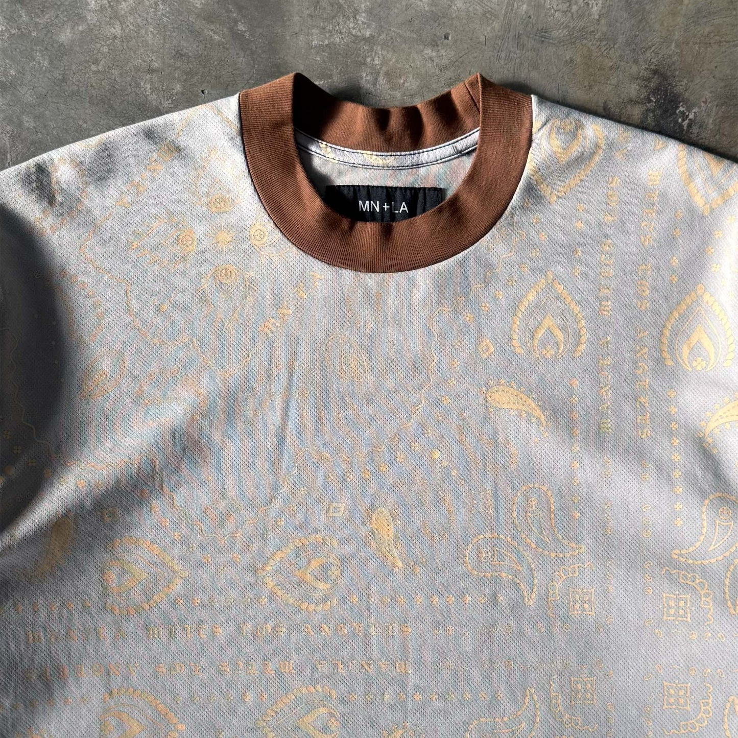 PEACE PAISLEY OVERSIZED TEE IN STEEL WOOD