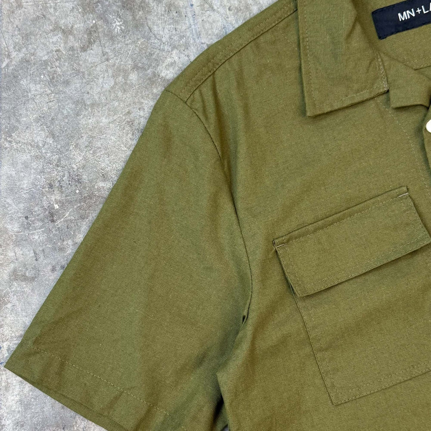 CUBAN COLLAR SHIRT IN OLIVE