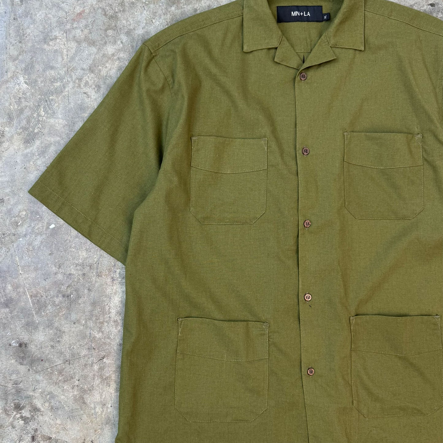 4 POCKET CUBAN SHIRT IN NEEM GREEN
