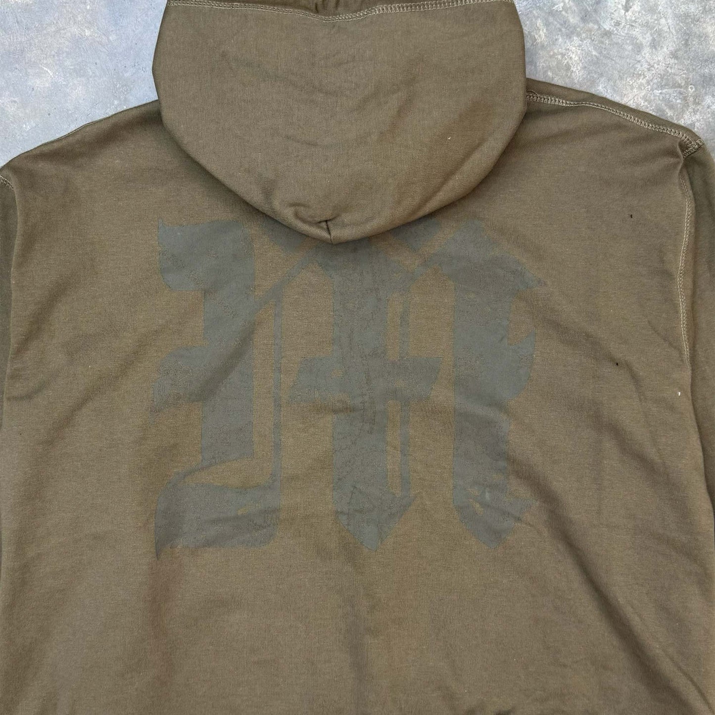 M'$ PAISLEY PATCHWORK MILITIA HOODIE IN OLIVE