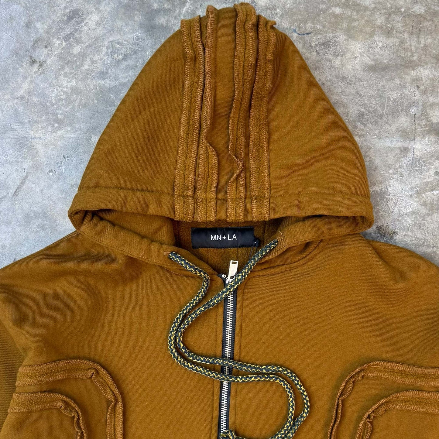 CROSS FORGED ZIP HOODIE IN RUST