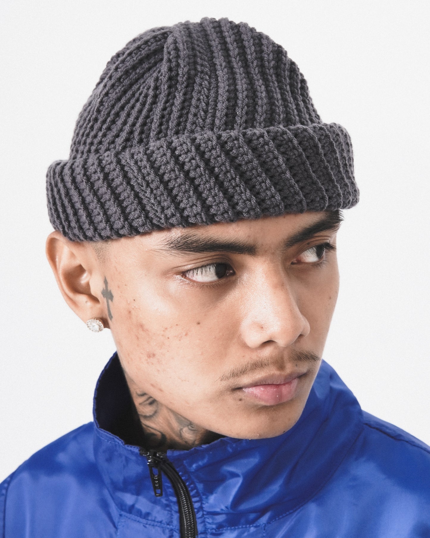 HAND KNIT FISHERMAN BEANIE (STONE)