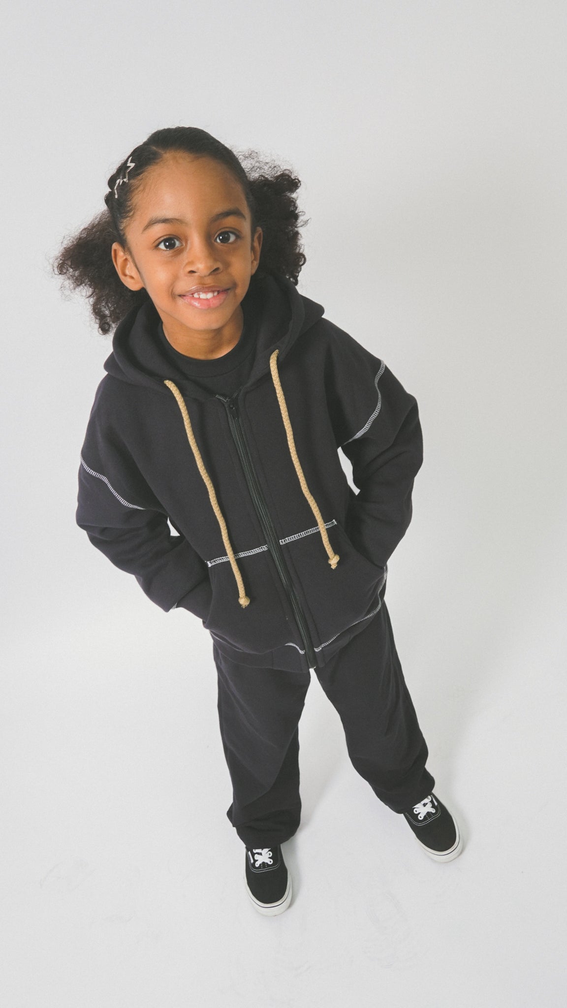 LITTLE HUMAN™ ZIP HOODIE IN ANTHRACITE