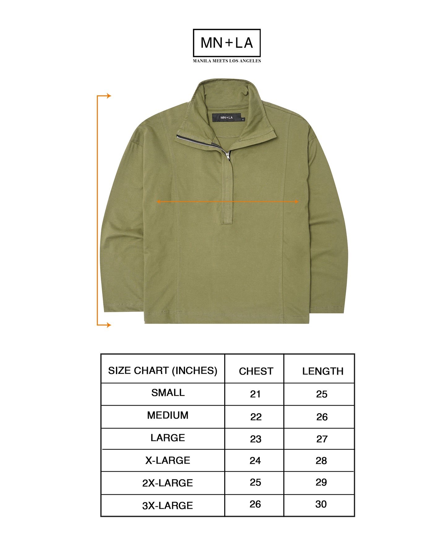 QUARTER ZIP L/S TEE IN OLIVE