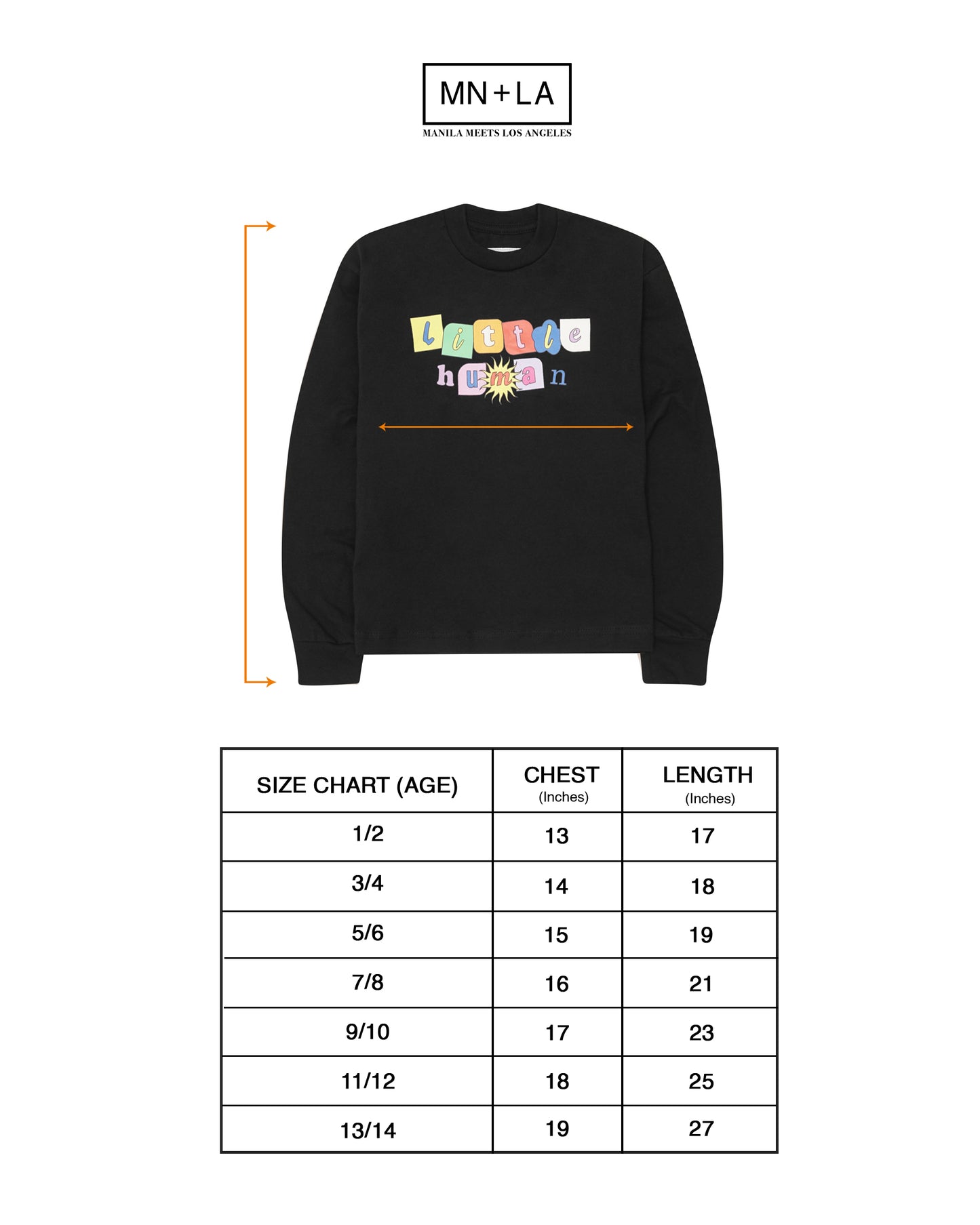"SUN IS OUT" LITTLE HUMAN™ LONGSLEEVE TEE IN CAVIAR