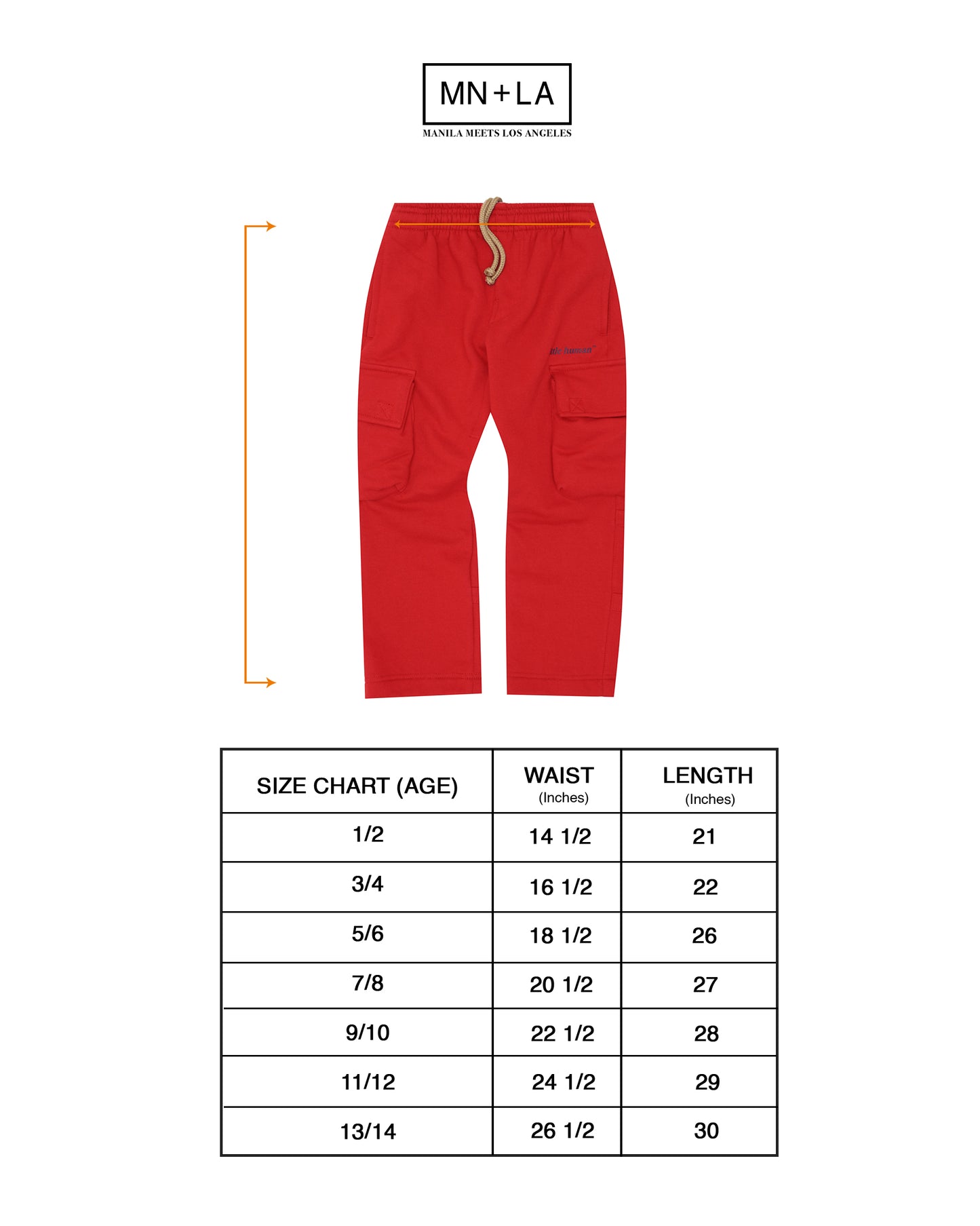 LITTLE HUMAN™ CARGO LOUNGE PANTS IN FADED RED