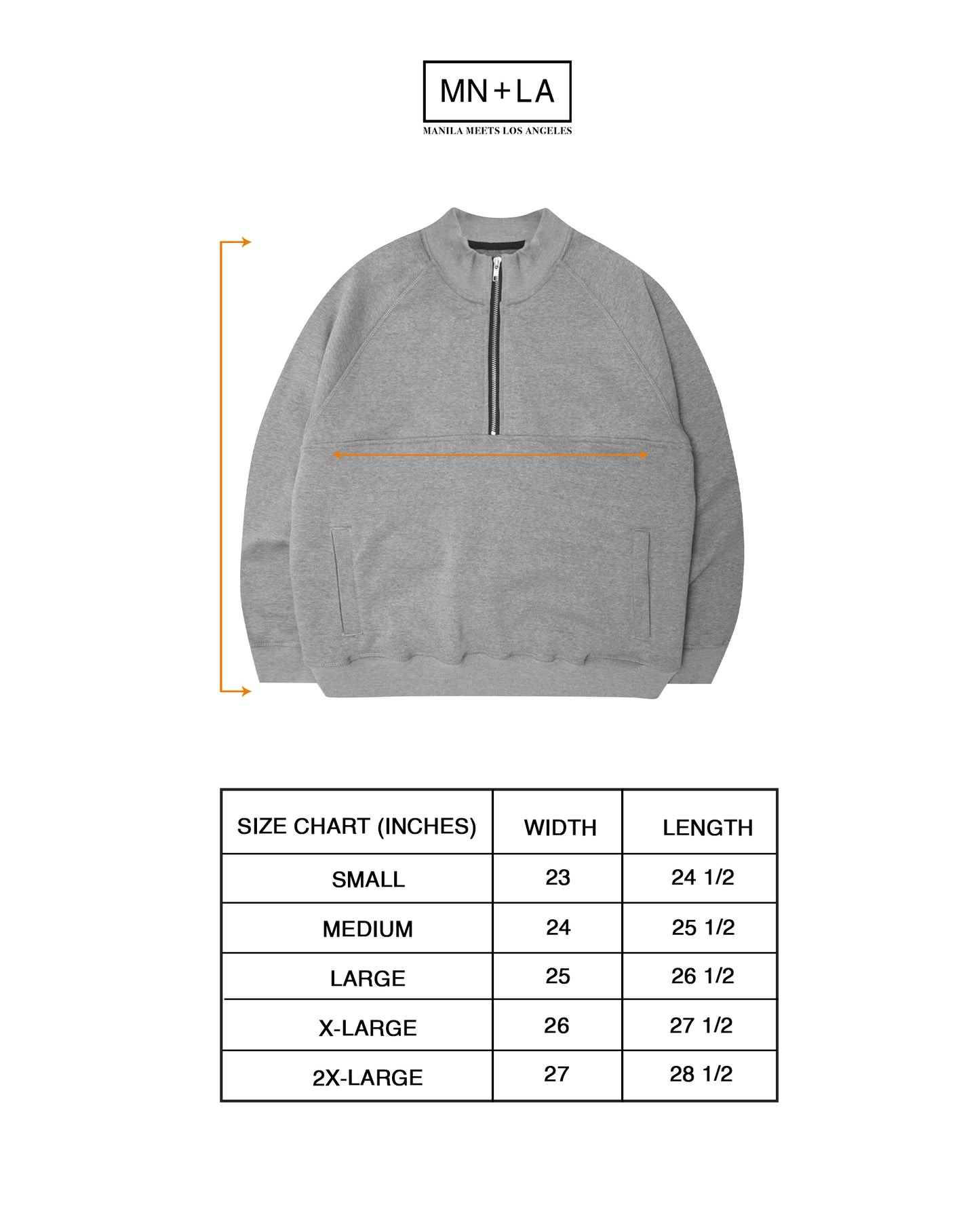 QUARTER ZIP SWEATSHIRT IN HEATHER GREY