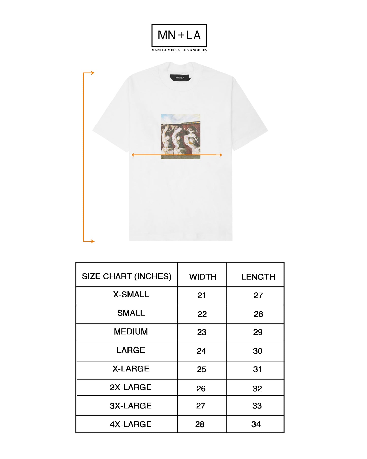 "TRES" TEE IN WHITE