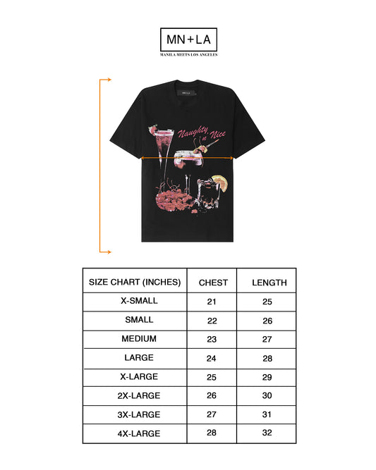 NAUGHTY N' NICE "COCKTAILS" TEE IN ANTHRACITE