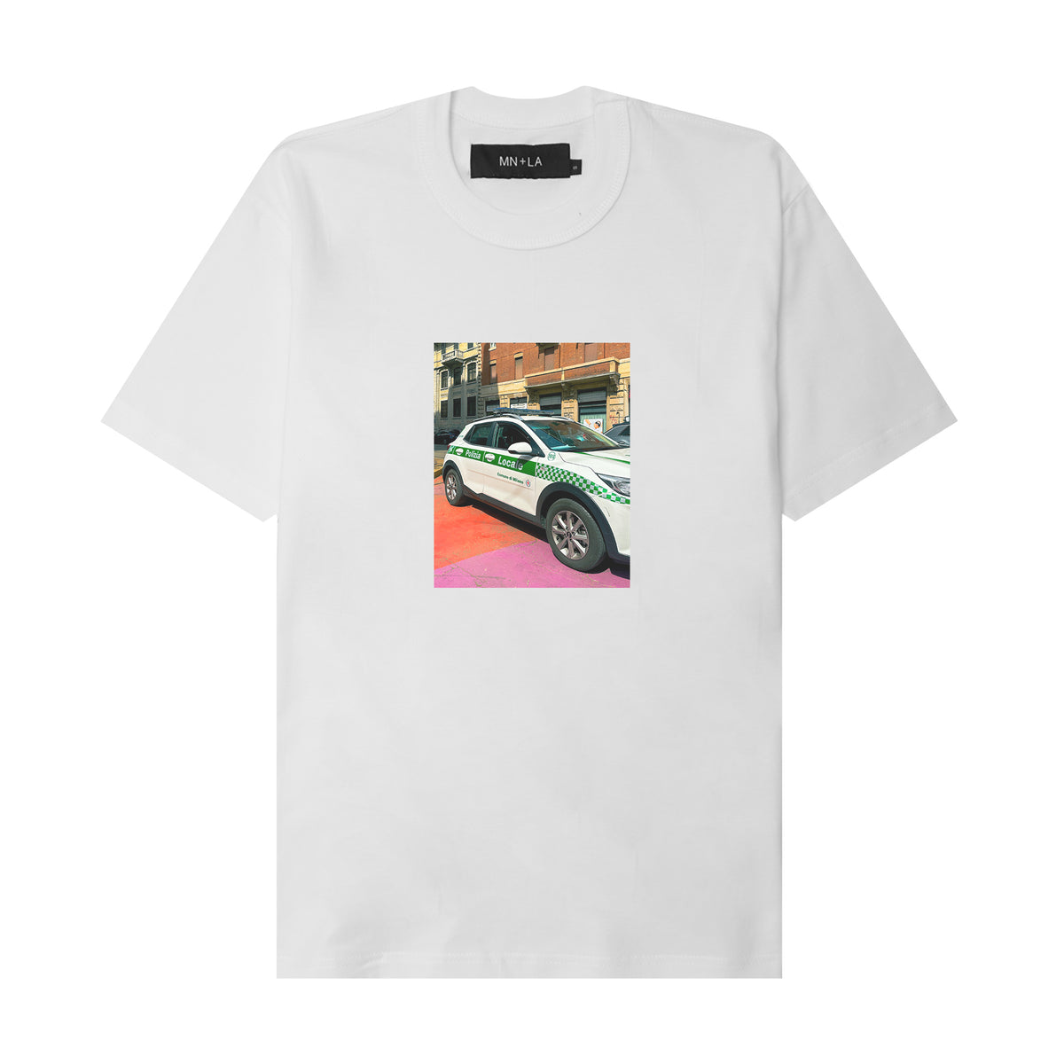 "POLICIA" TEE IN WHITE