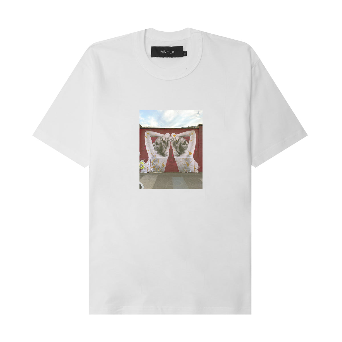 "TWIN" TEE IN WHITE