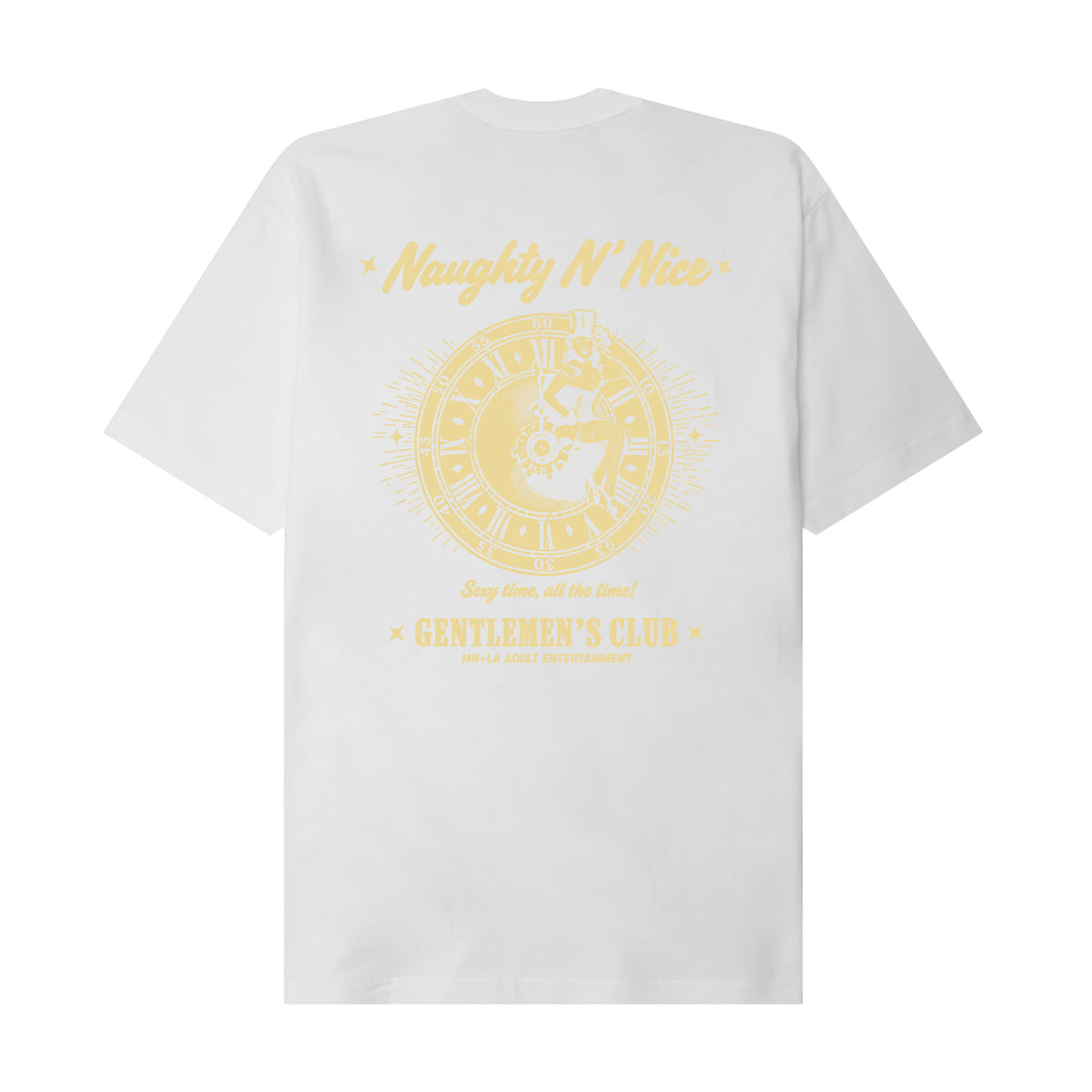 NAUGHTY N' NICE "SEXY TIME" TEE IN WHITE
