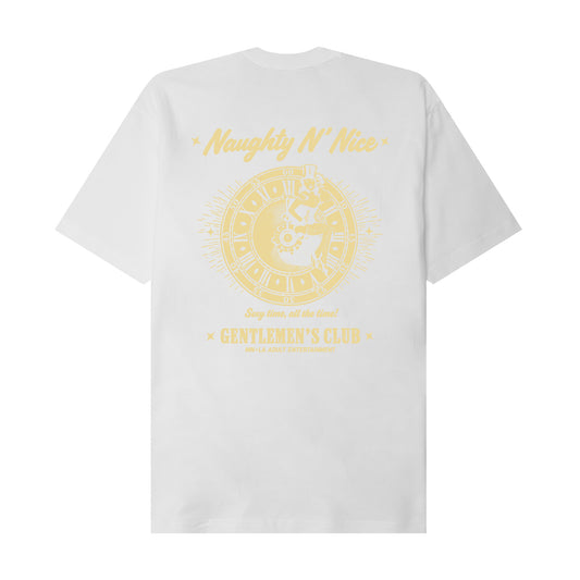 NAUGHTY N' NICE "SEXY TIME" TEE IN WHITE