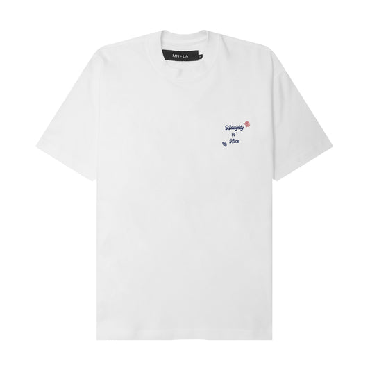 NAUGHTY N' NICE "WILD, SEXY N' FREE" TEE IN WHITE