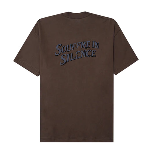"SOUFFRE IN SILENCE" TEE IN WOOD