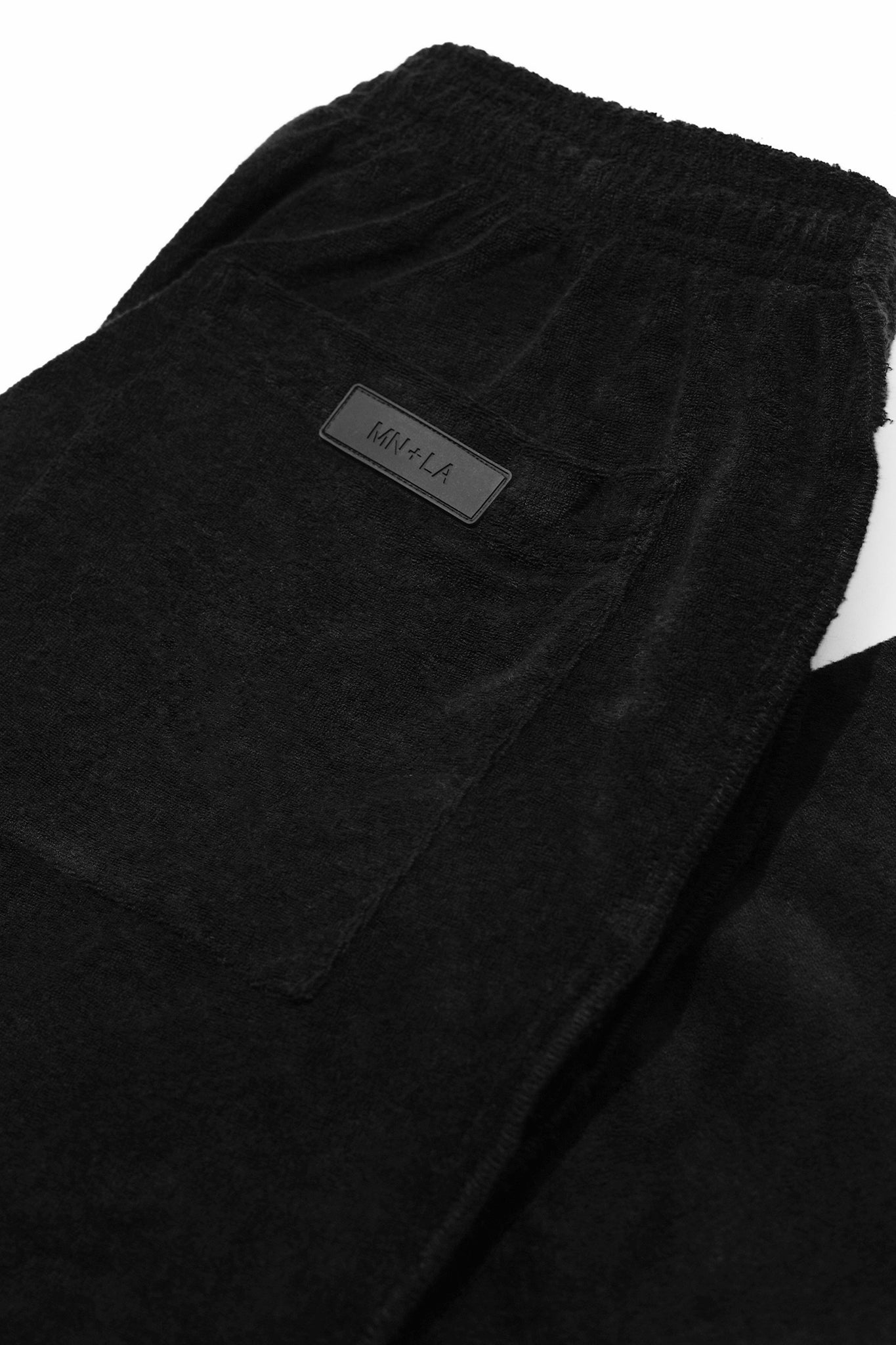 ANTHRACITE TOWEL TERRY RAW FINISH LOUNGE PANTS