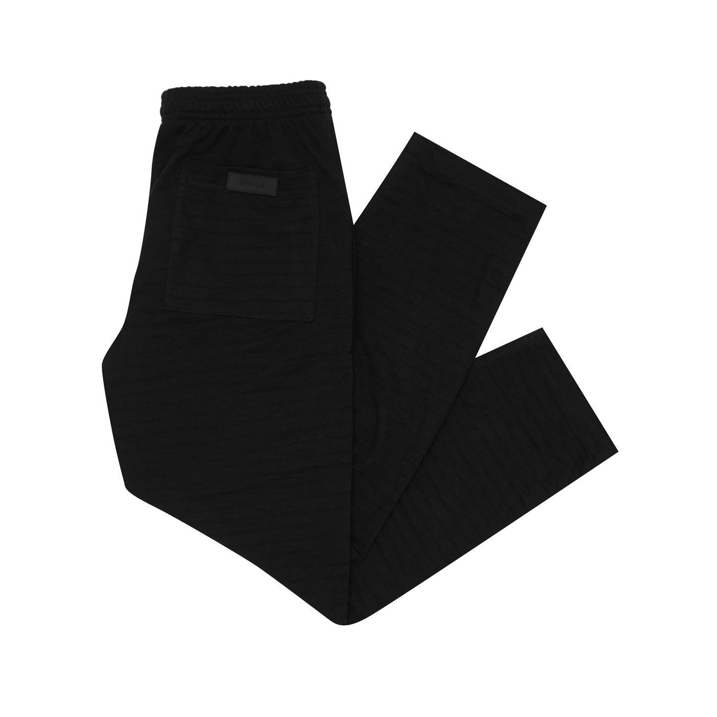 STRIPED PIQUE LOUNGE PANTS V2 IN CAVIAR