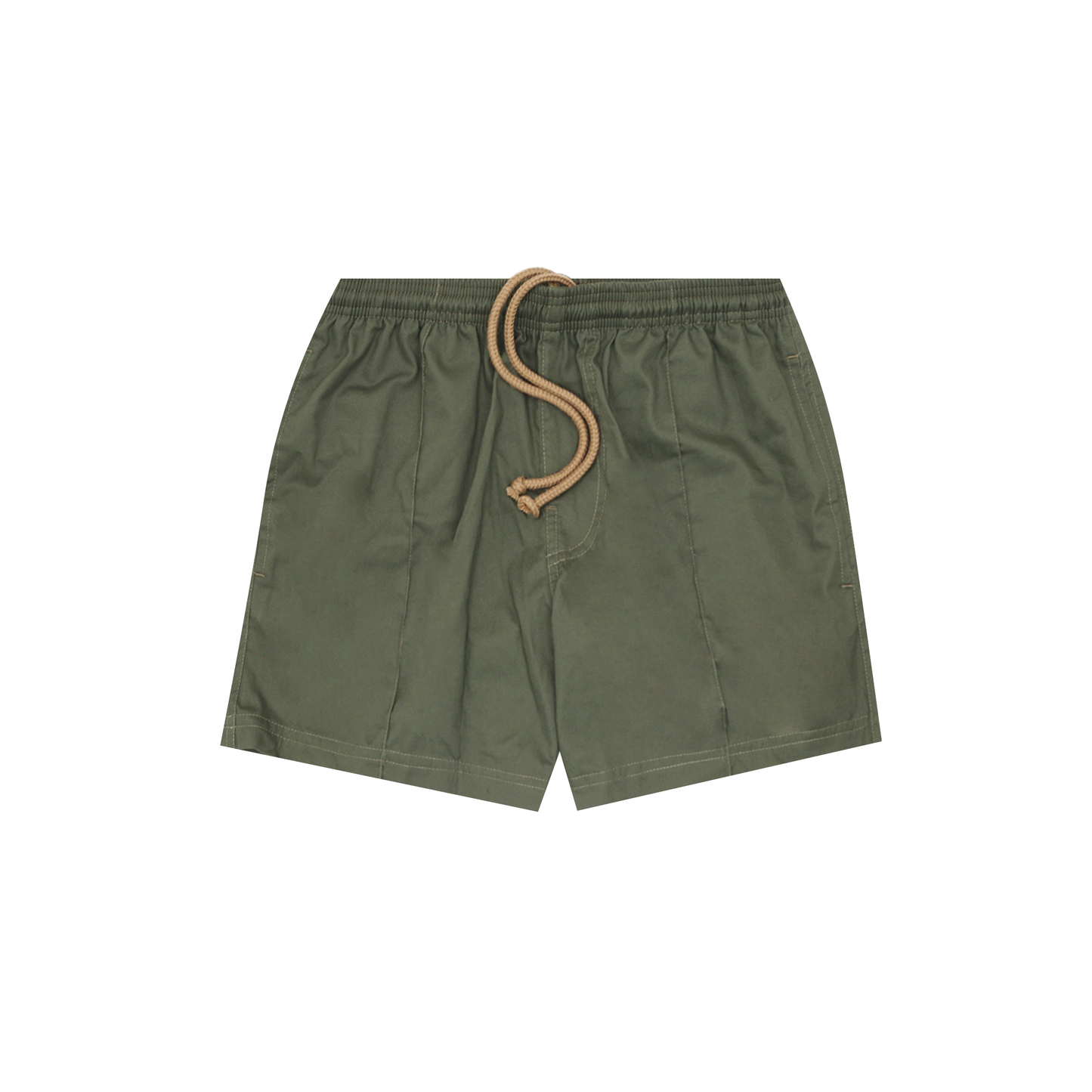 PLEATED HOUSE SHORTS IN MOSS GREEN