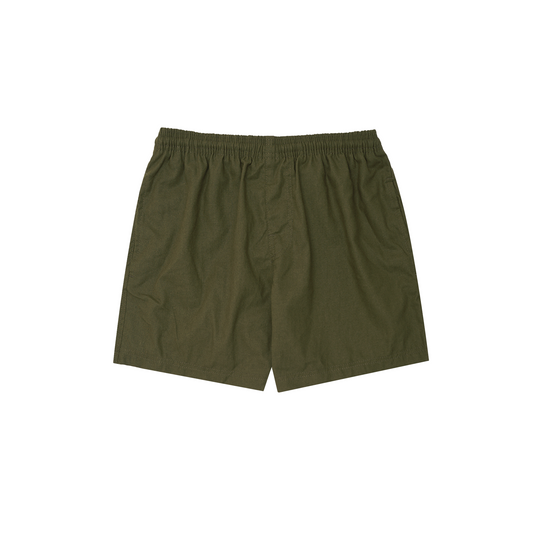 LINEN HOUSE SHORTS IN MOSS GREEN