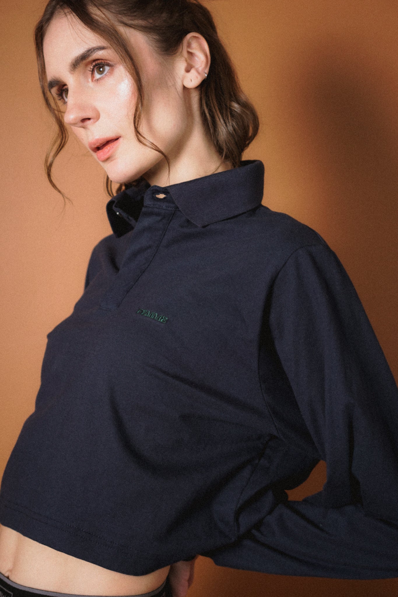 LONGSLEEVE POLO SHIRT IN NAVY