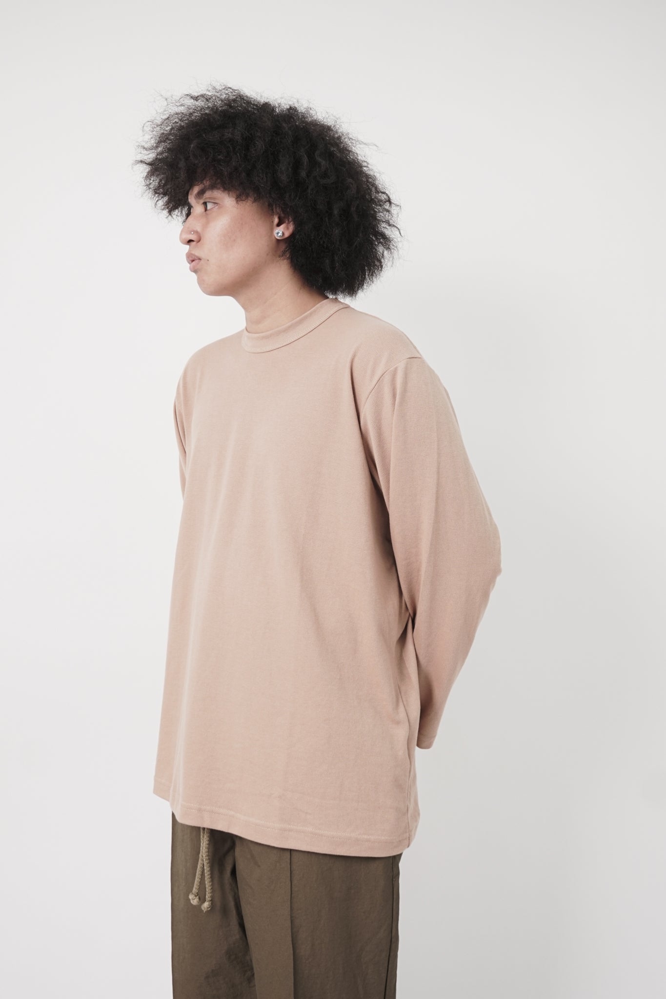 WAFFLE WEAVE LONGSLEEVE TEE V3 IN WHEAT