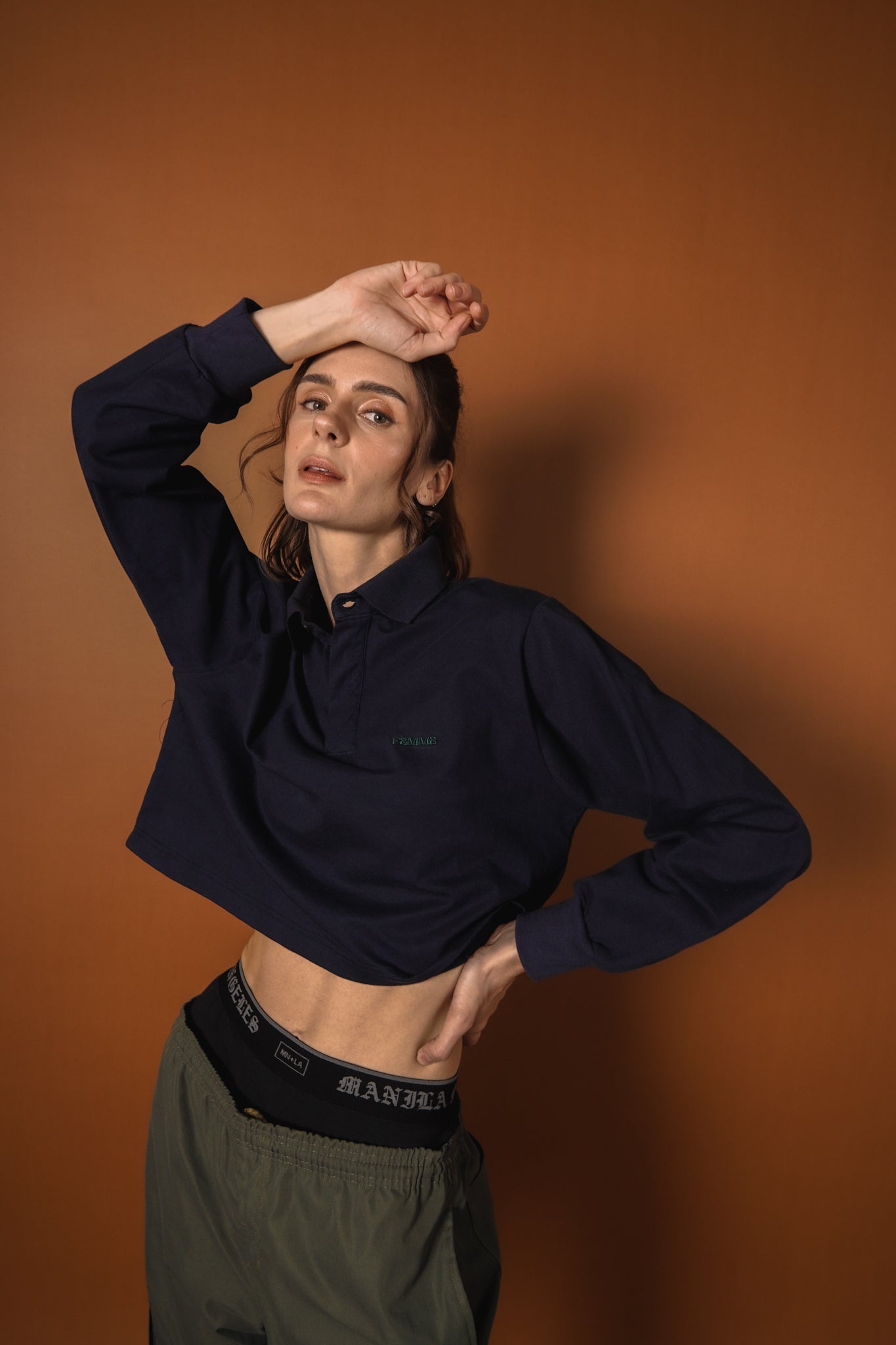 LONGSLEEVE POLO SHIRT IN NAVY