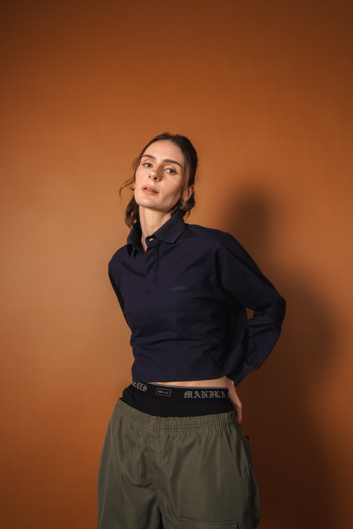 LONGSLEEVE POLO SHIRT IN NAVY