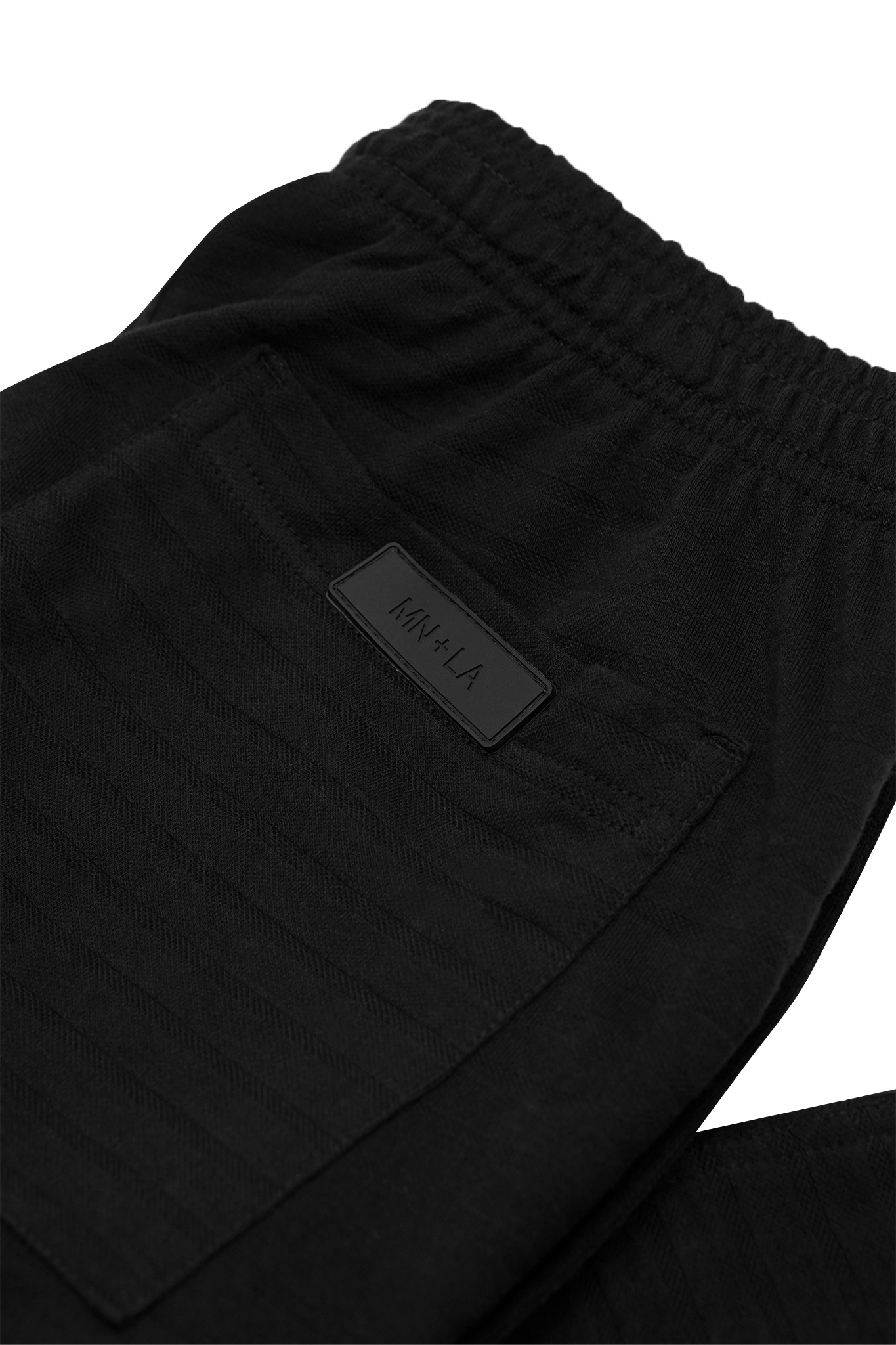 STRIPED PIQUE LOUNGE PANTS V2 IN CAVIAR