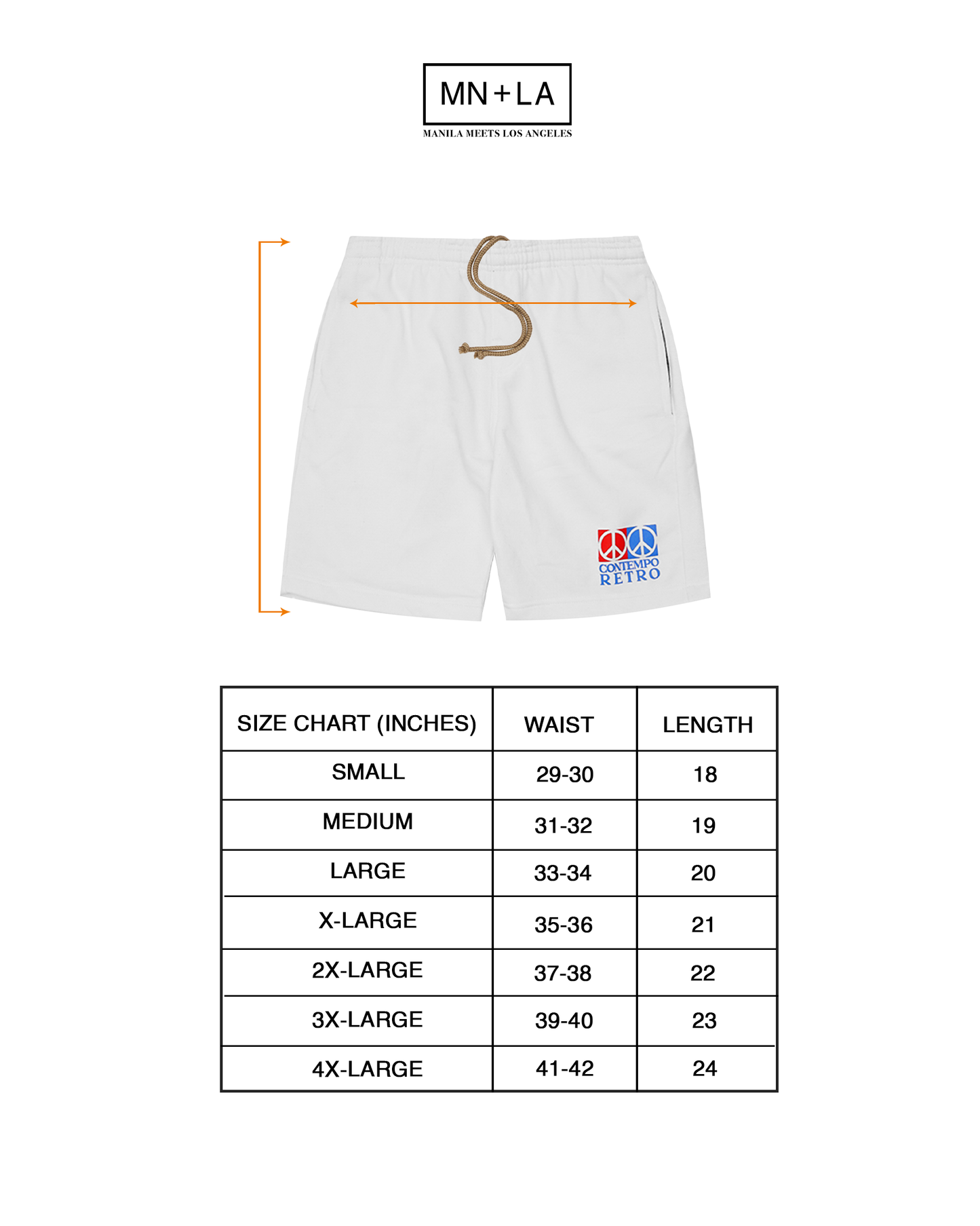 "CONTEMPO RETRO 2 PEACE" SWEATSHORTS IN WHITE