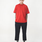 FRENCH TERRY FADED RED POCKET OVERSIZED TEE