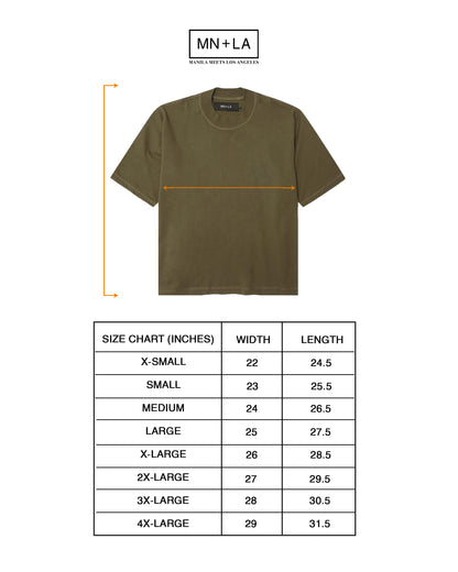 "CROP CIRCLES" MOCK NECK TEE IN OLIVE
