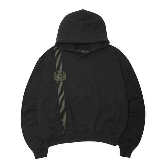 "COPACABANA" HOODIE IN ANTHRACITE/MOSS