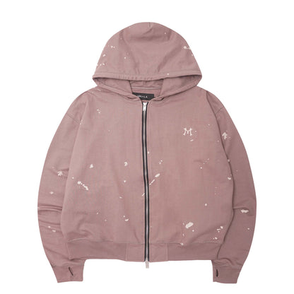 "HITTER" PAINTER'S ZIP HOODIE IN MAUVE