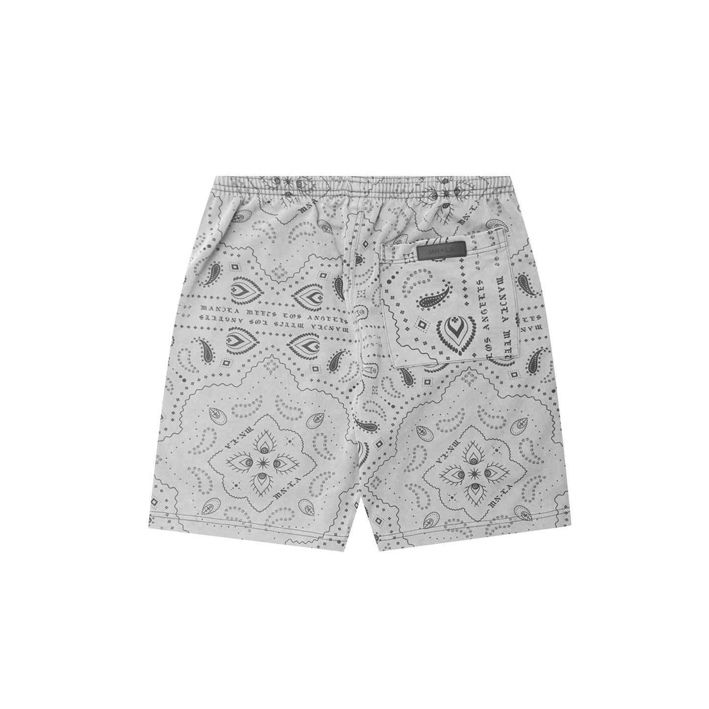 PEACE PAISLEY COURT SHORTS IN STEEL