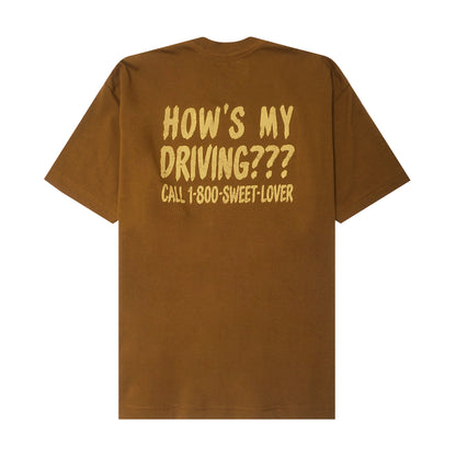 "HOW'S MY DRIVING???" ULTRA HEAVY TEE IN RUST