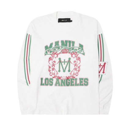 "FAST LANE" LONGSLEEVE TEE IN WHITE