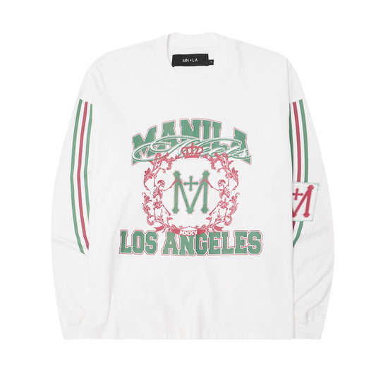 "FAST LANE" LONGSLEEVE TEE IN WHITE