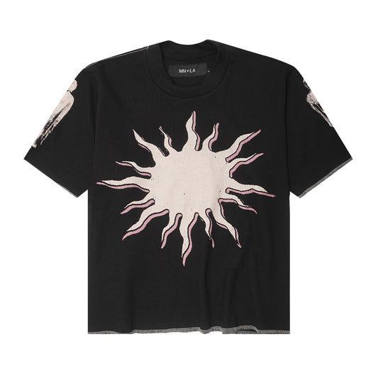 "THE ENLIGHTENED ONE" WAFFLE TEE IN ANTHRACITE