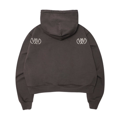 "TWIN M'$" HOODIE IN CHARCOAL GREY