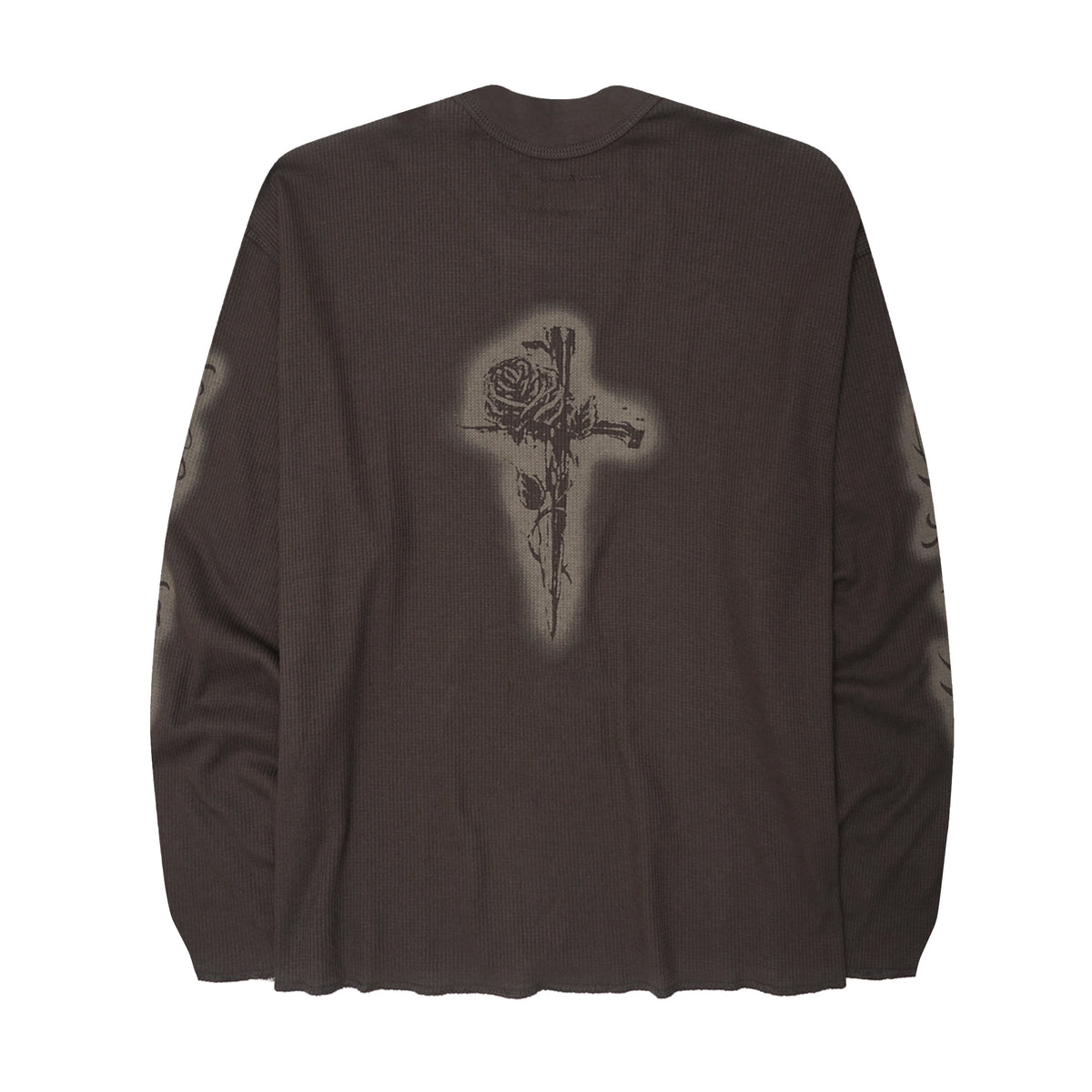 "CITY OF ANGELS" WAFFLE LONGSLEEVE TEE IN CHARCOAL GREY
