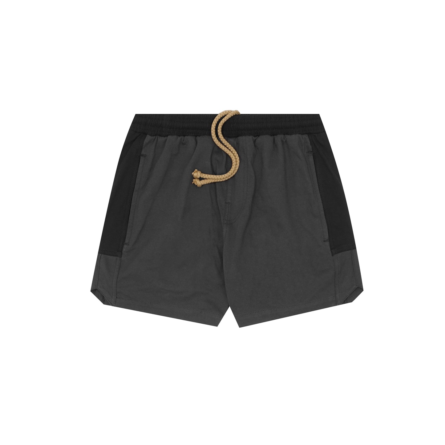 STRIDE SHORTS IN CHARCOAL GREY/CAVIAR