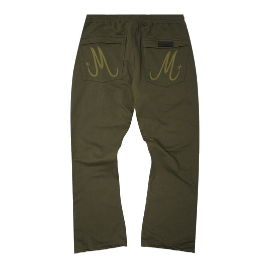 M+ BOOTCUT PANTS IN OLIVE